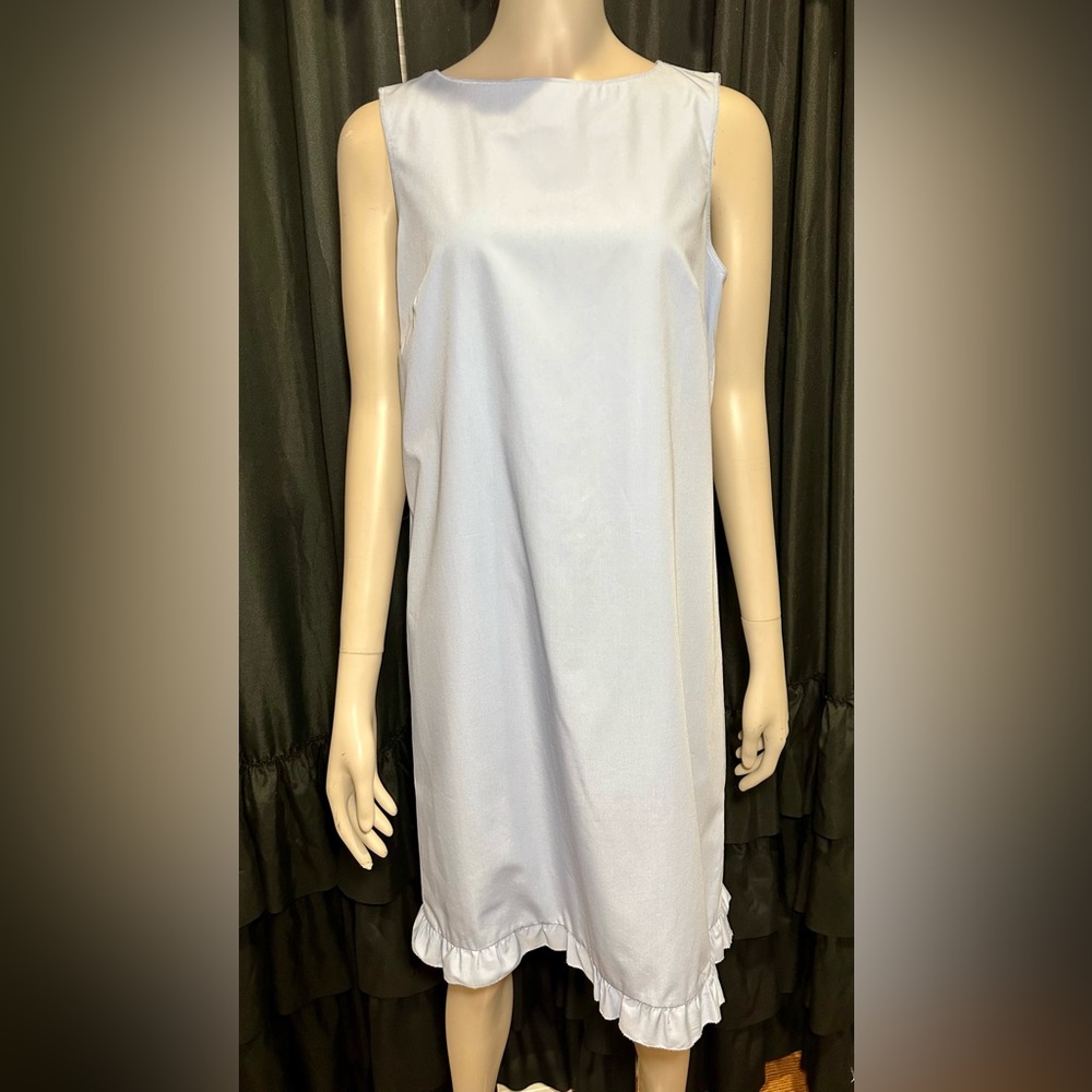 J. CREW Sleeveless Popover Baby Blue Knee Length Ruffle Hem Shift Dress SIZE 6